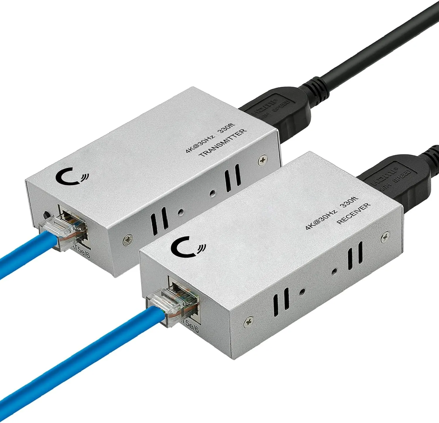 | 4K 330ft HDMI Extender Over Cat5e / Cat6 / Cat7 Ethernet Cable, 1080p, 3D