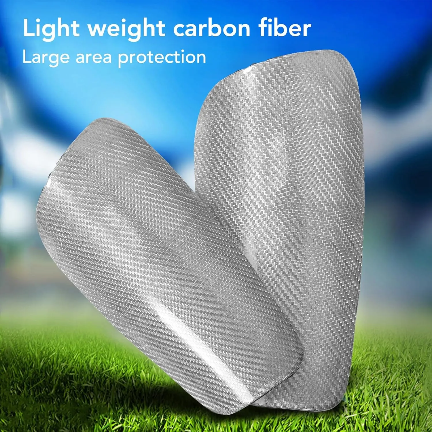 1 Pair Lightweight Carbon Fiber Soccer Shin Guards with Storage Bag, Kids Protective Gear for Football Games & Club Training