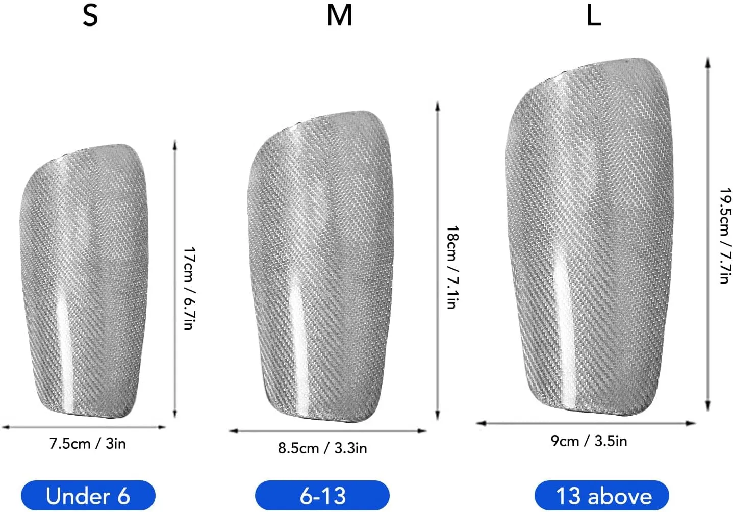 1 Pair Lightweight Carbon Fiber Soccer Shin Guards with Storage Bag, Kids Protective Gear for Football Games & Club Training