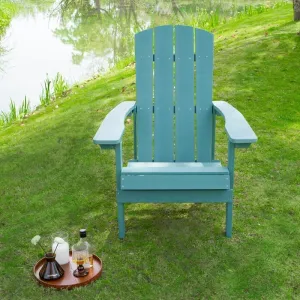 1 PC Folding Adirondack Chair Outdoor Wooden Accent Furniture Fire Pit Lounge Chairs for Yard