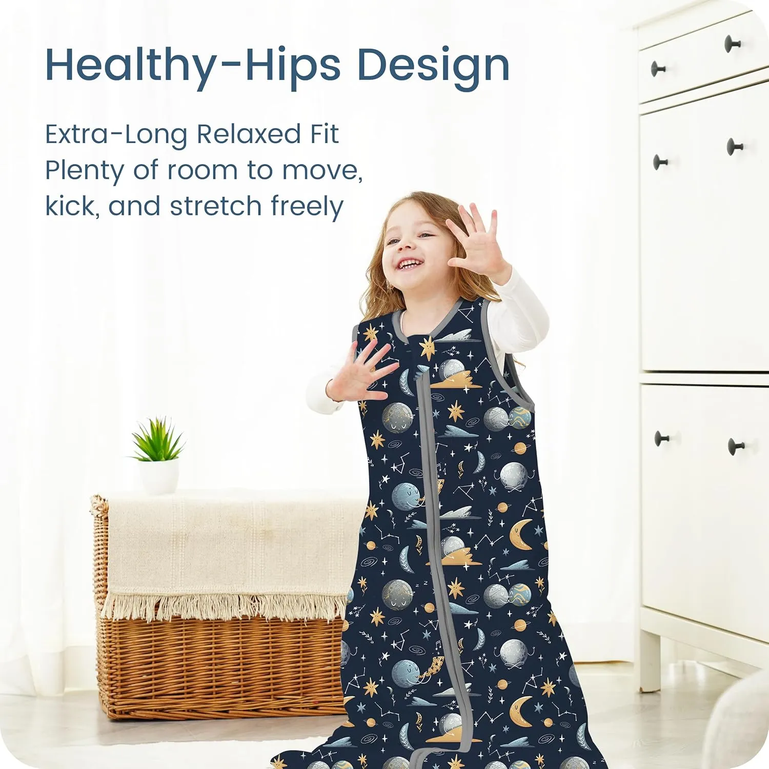 1.0 TOG Sleep Sack 0-6 Months, Swaddle Transition Sleeping Bag, Premium Baby Wearable Blanket with 2-way Zippers, All Season Sleep Sack, 1 Pack(Night Sky)
