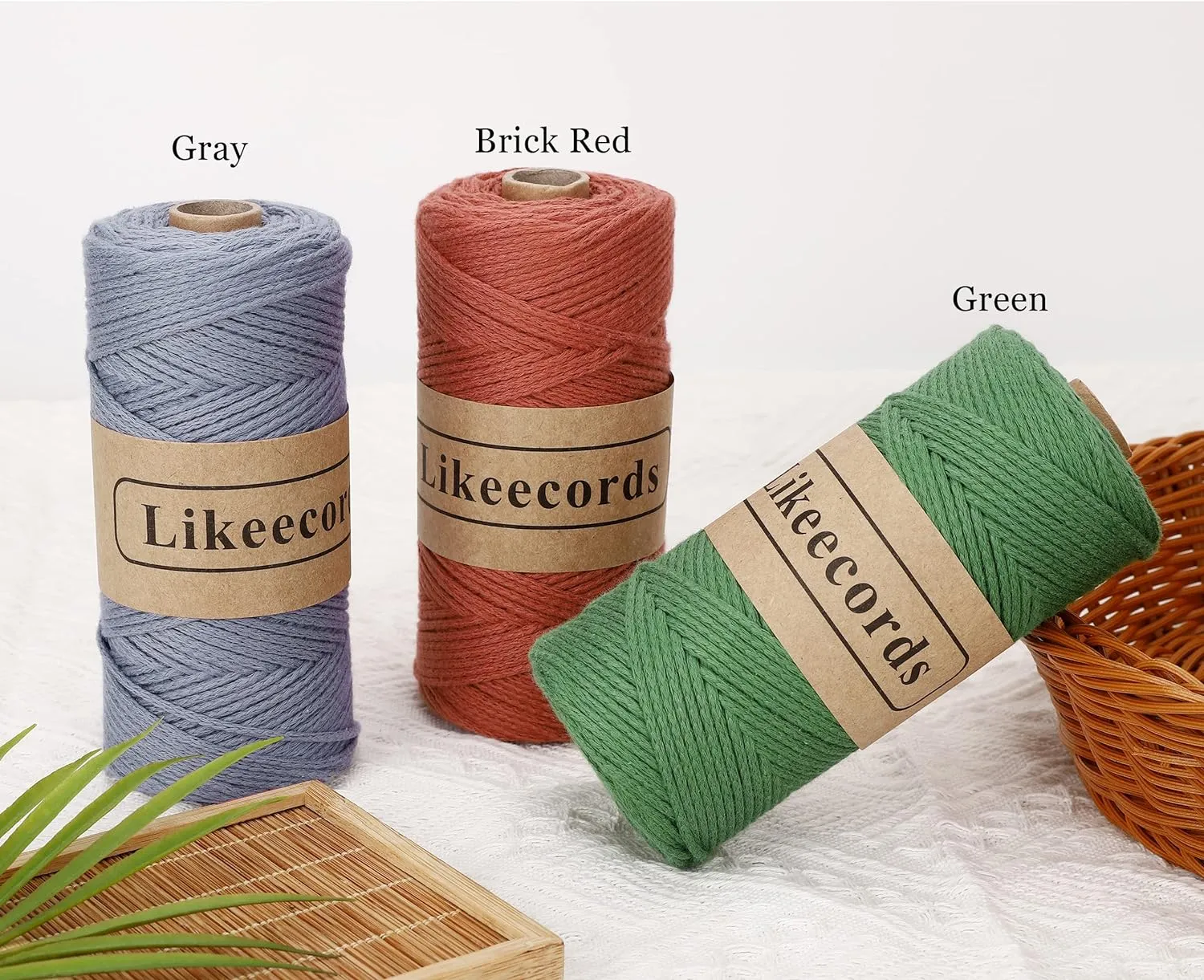 100% Cotton Crochet Bag Cord 2mm 170m Macrame Cord 2mm Crochet Thread Macrame Rope Gift for Knitter (Brown)