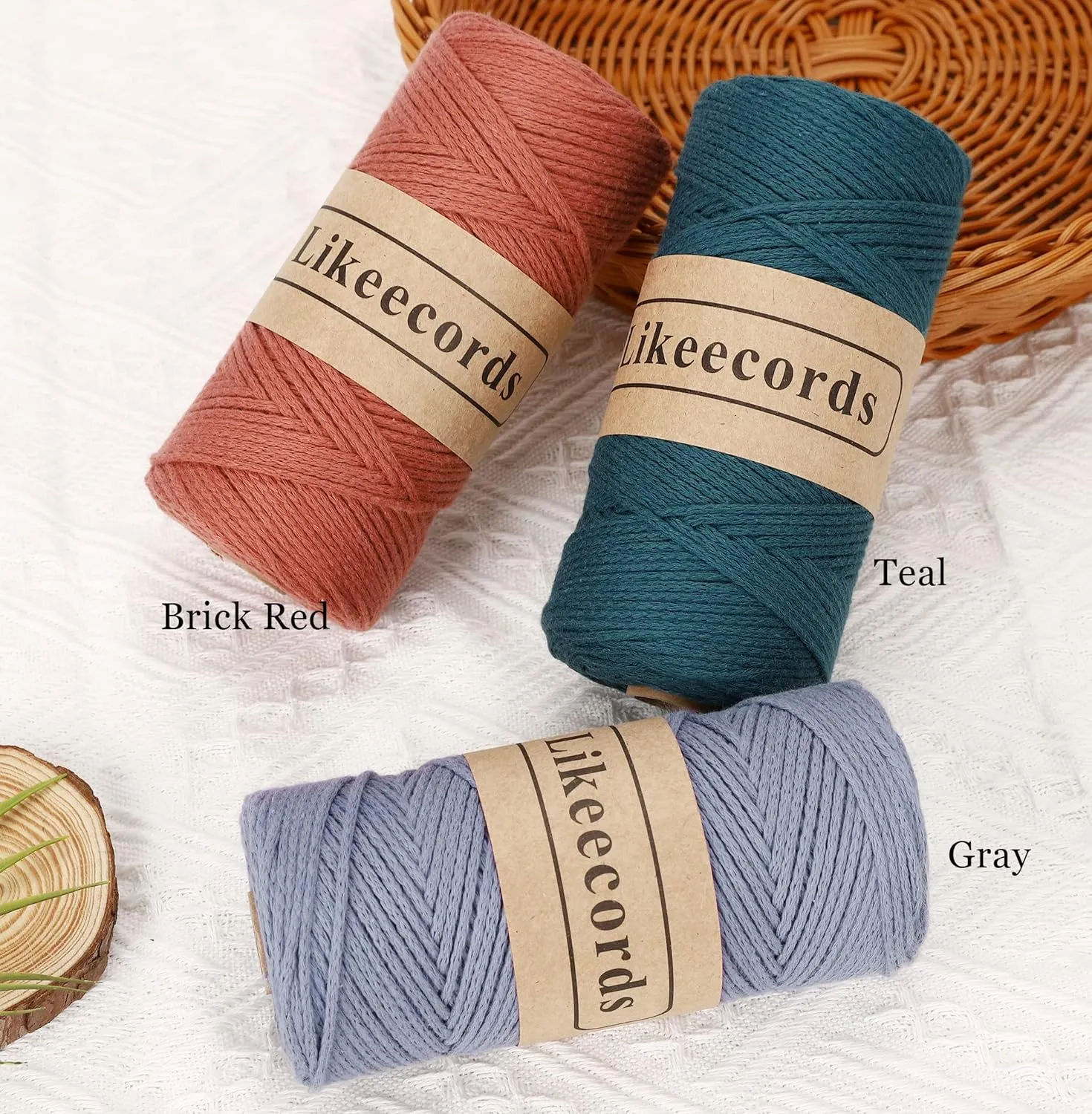 100% Cotton Crochet Bag Cord 2mm 170m Macrame Cord 2mm Crochet Thread Macrame Rope Gift for Knitter (Brown)