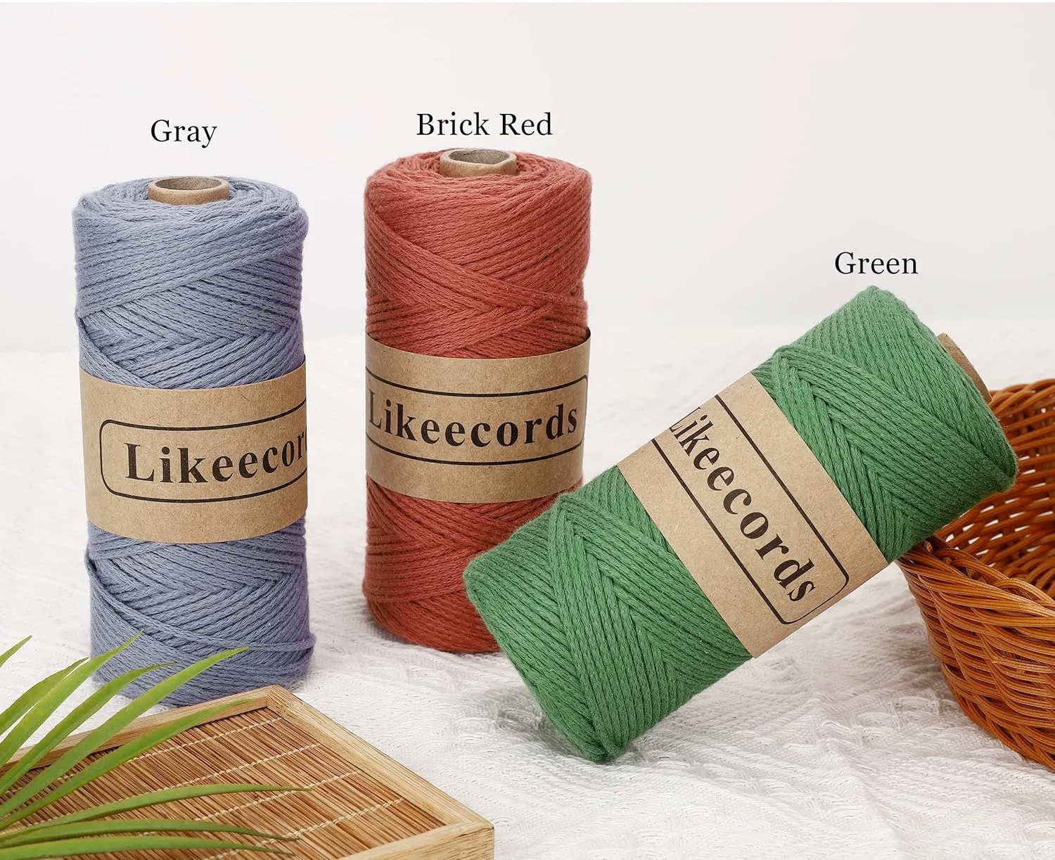 100% Cotton Crochet Bag Cord 2mm 170m Macrame Cord 2mm Crochet Thread Macrame Rope Gift for Knitter (Caramel)