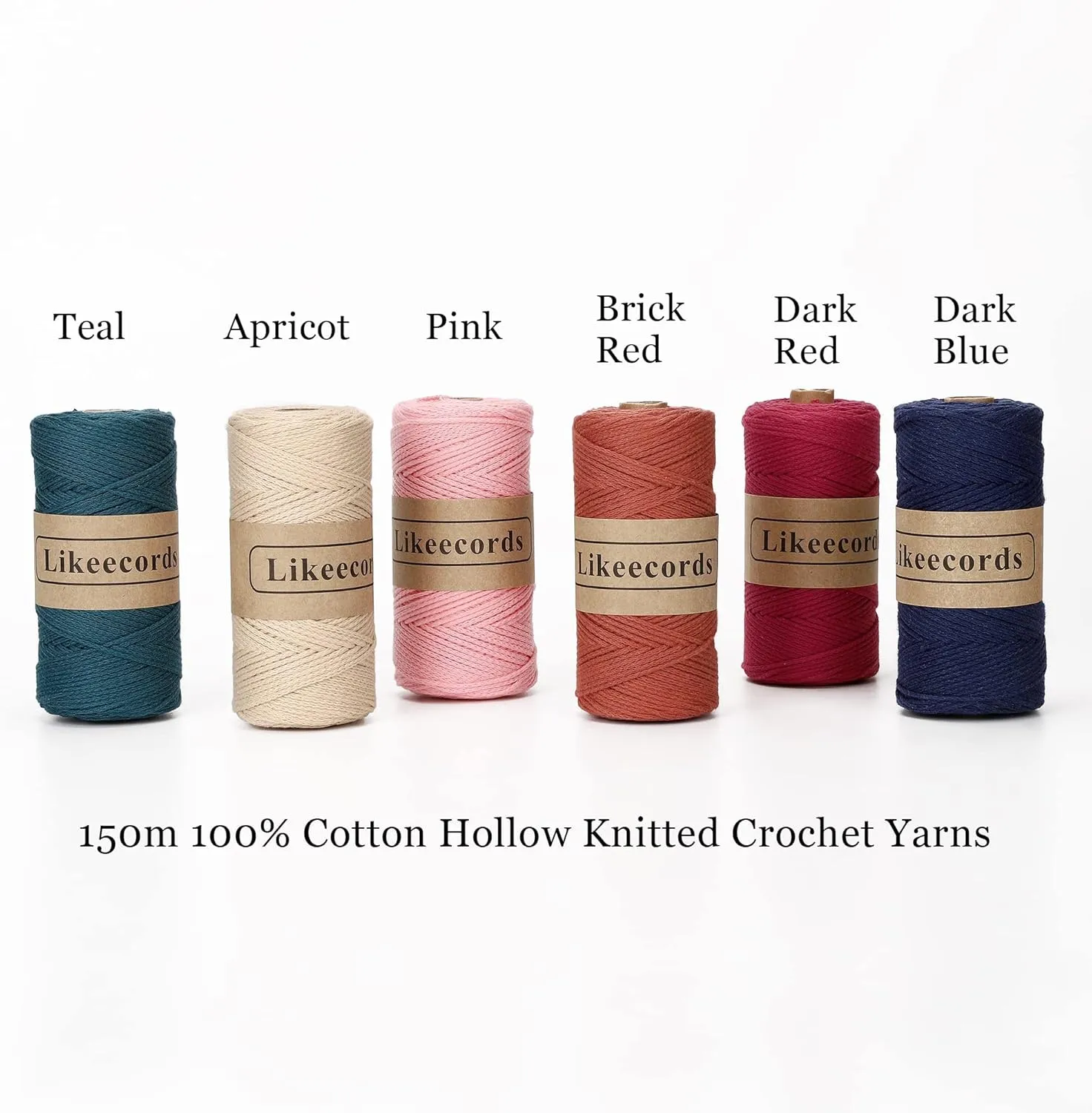 100% Cotton Crochet Bag Cord 2mm 170m Macrame Cord 2mm Crochet Thread Macrame Rope Gift for Knitter (Caramel)