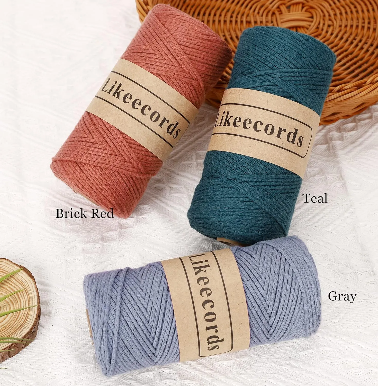 100% Cotton Crochet Bag Cord 2mm 170m Macrame Cord 2mm Crochet Thread Macrame Rope Gift for Knitter (Caramel)