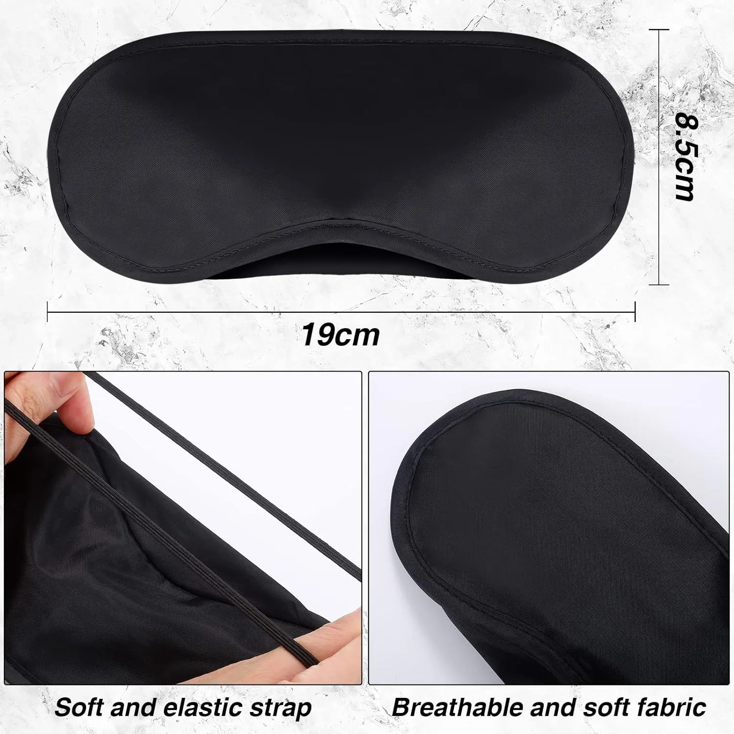 100 Pack Eye Mask Disposable Blindfolds for Games with Nose Pad Soft Eye Cover Party Pack Sleep Eye Masks Eye Shade Mask Women Men Kids (Black)