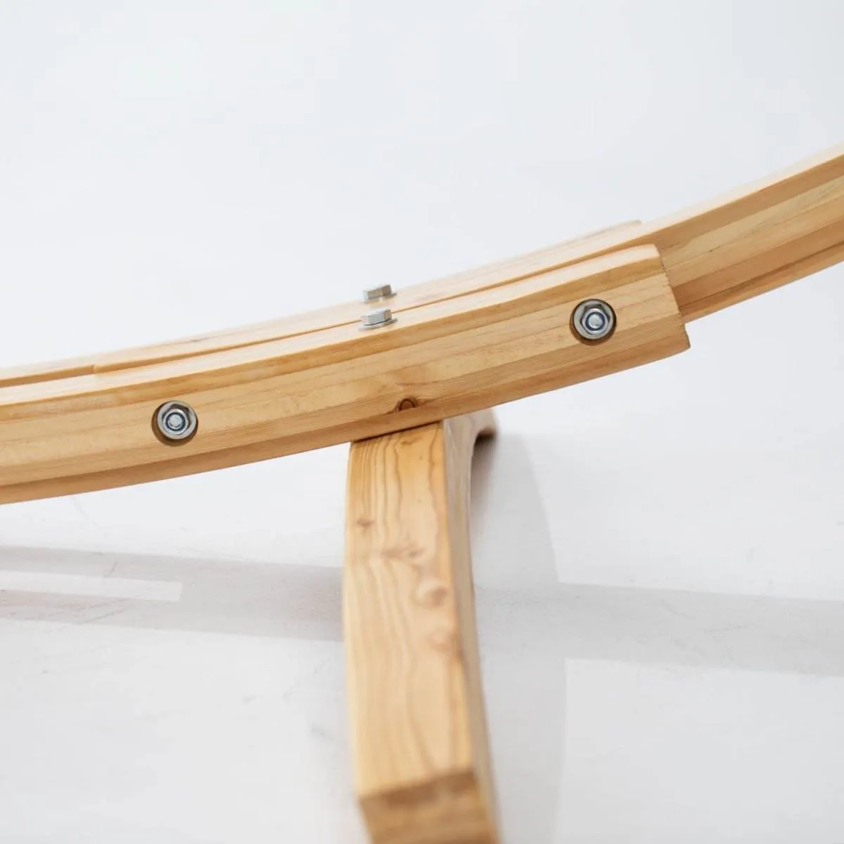 12ft Natural Wooden Arc Hammock Stand & Resort Polyester Rope Hammock