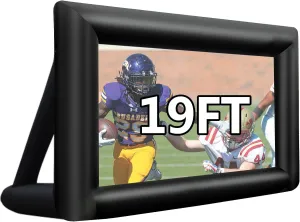19ft Inflatable Movie Projector Screen, Outdoor Projector Screen, Front/Rear Projection, Including Blower, Pedestal, Straps and Storage Bag