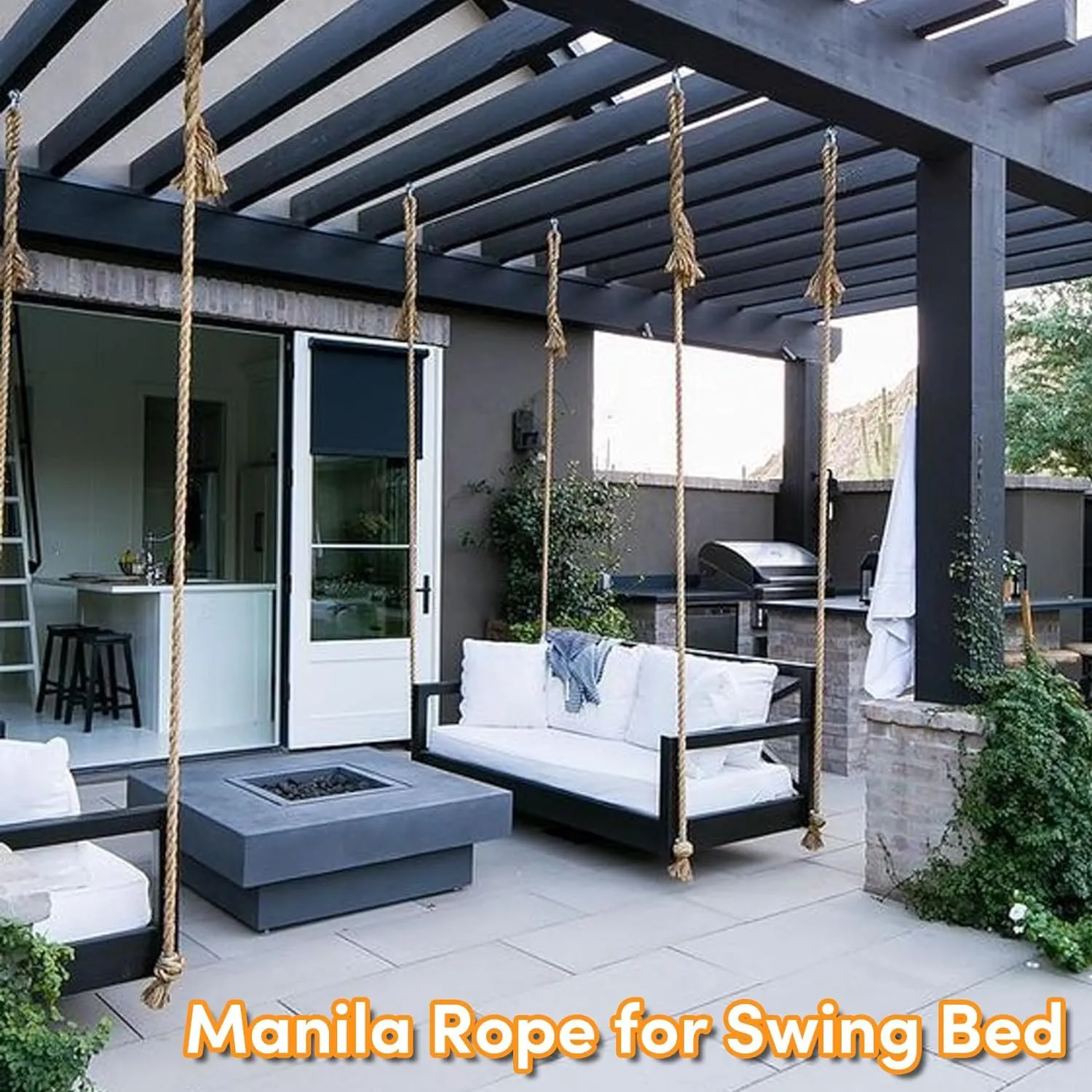 1" X 100' Treated Manila Rope Boat Docks Tree Farm Dock Deck