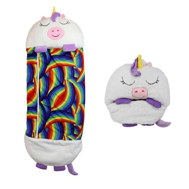 2-in-1 Kids Convertible Plush Pillow Sleeping Bag