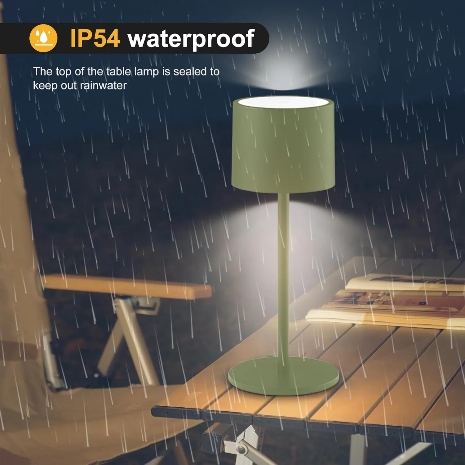 2 Pack Rechargeable Table Lamps, Battery Powered LED Desk Lamp, 3 Color Stepless Dimming Up, Portable Table Light for Bedroom/Couple Dinner/Desk/Cafe/Dining Room/Terrace,Waterproof & Wireless