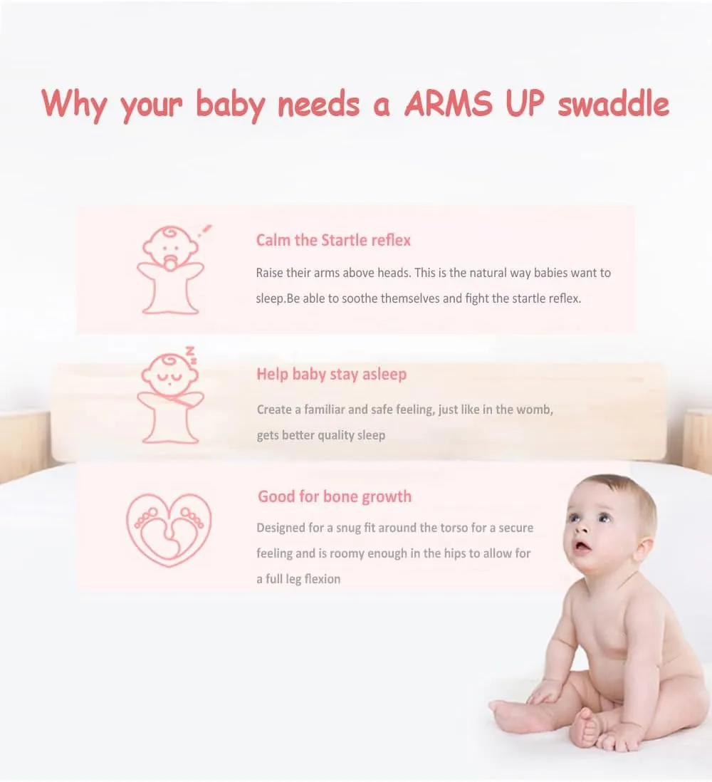 2 Pack Sleeping Blanket Sack with High Sleeve,Transitions to Arms-Free Wearable Sleeping Bag for Baby pacify