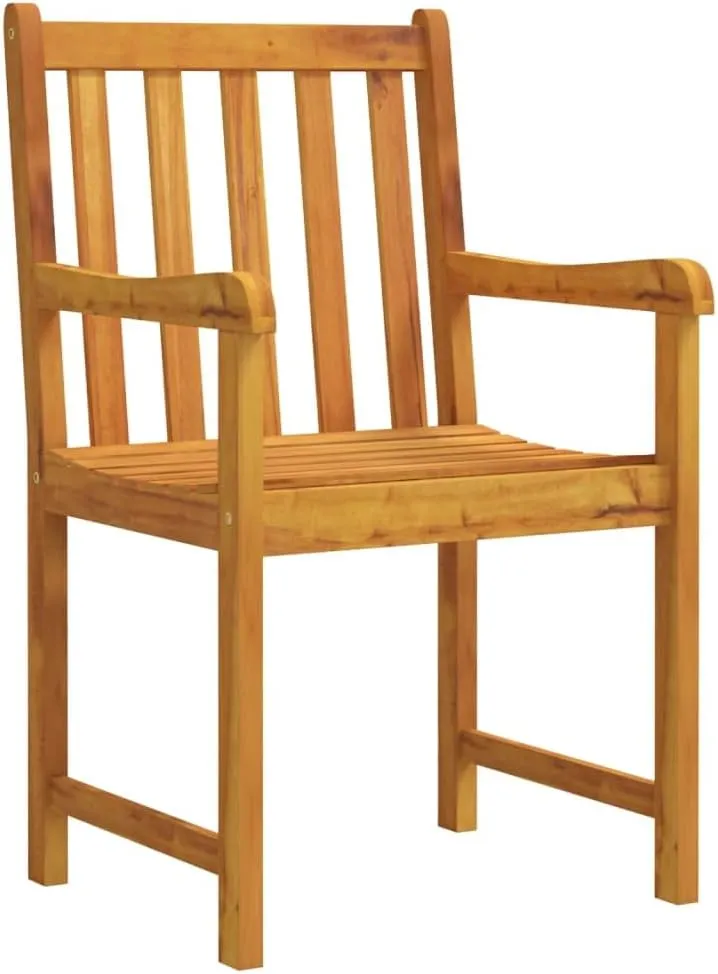 2-Piece Solid Acacia Wood Patio Chairs Outdoor Furniture Set with Oil Finish Weather-Resistant Armchairs for Garden Poolside Backyard 35.4" Tall