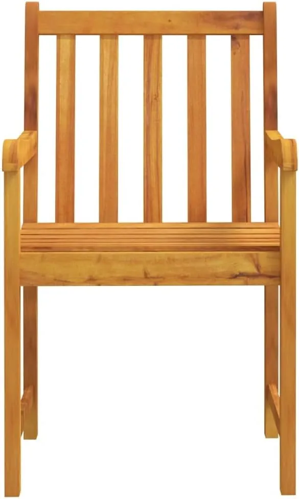 2-Piece Solid Acacia Wood Patio Chairs Outdoor Furniture Set with Oil Finish Weather-Resistant Armchairs for Garden Poolside Backyard 35.4" Tall