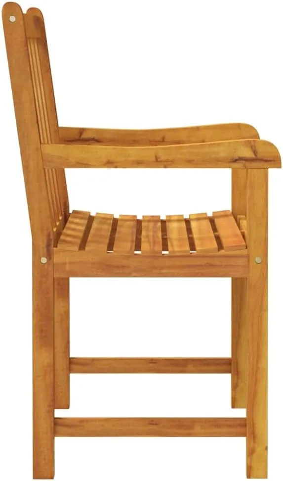 2-Piece Solid Acacia Wood Patio Chairs Outdoor Furniture Set with Oil Finish Weather-Resistant Armchairs for Garden Poolside Backyard 35.4" Tall