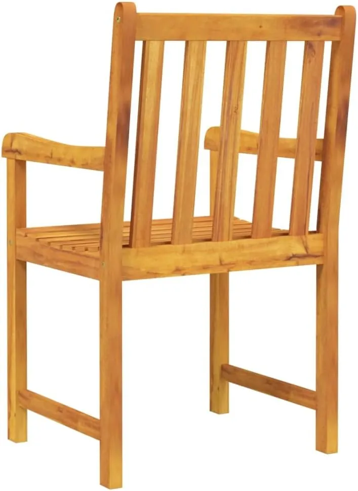 2-Piece Solid Acacia Wood Patio Chairs Outdoor Furniture Set with Oil Finish Weather-Resistant Armchairs for Garden Poolside Backyard 35.4" Tall