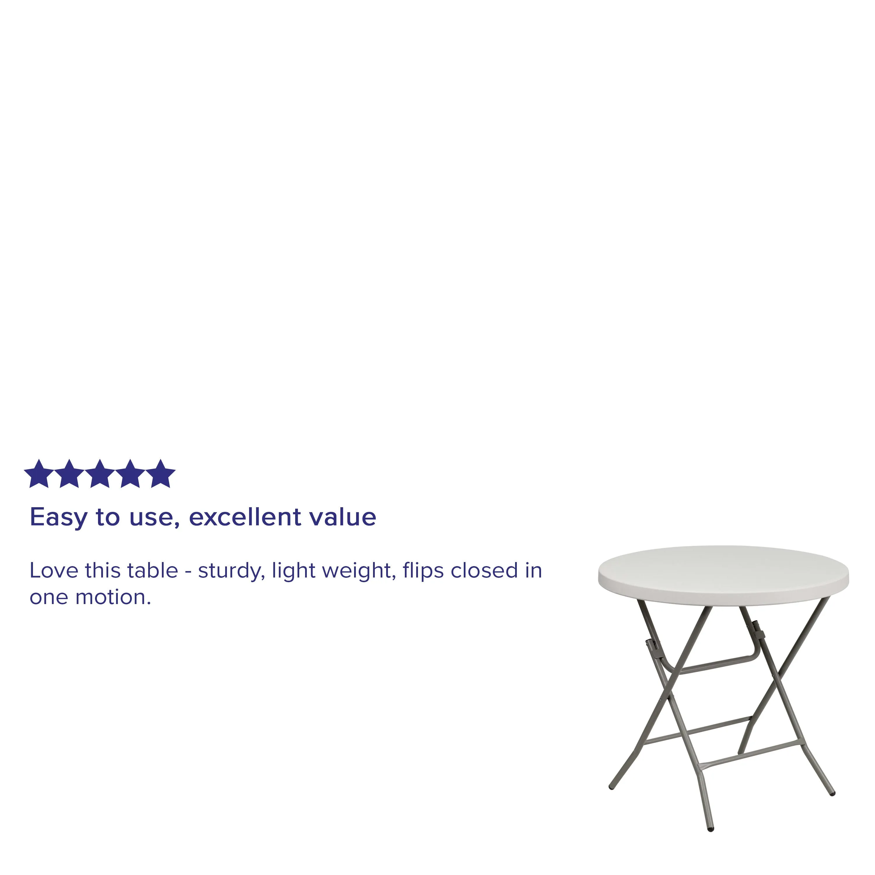 2.63-Foot Round Plastic Folding Table