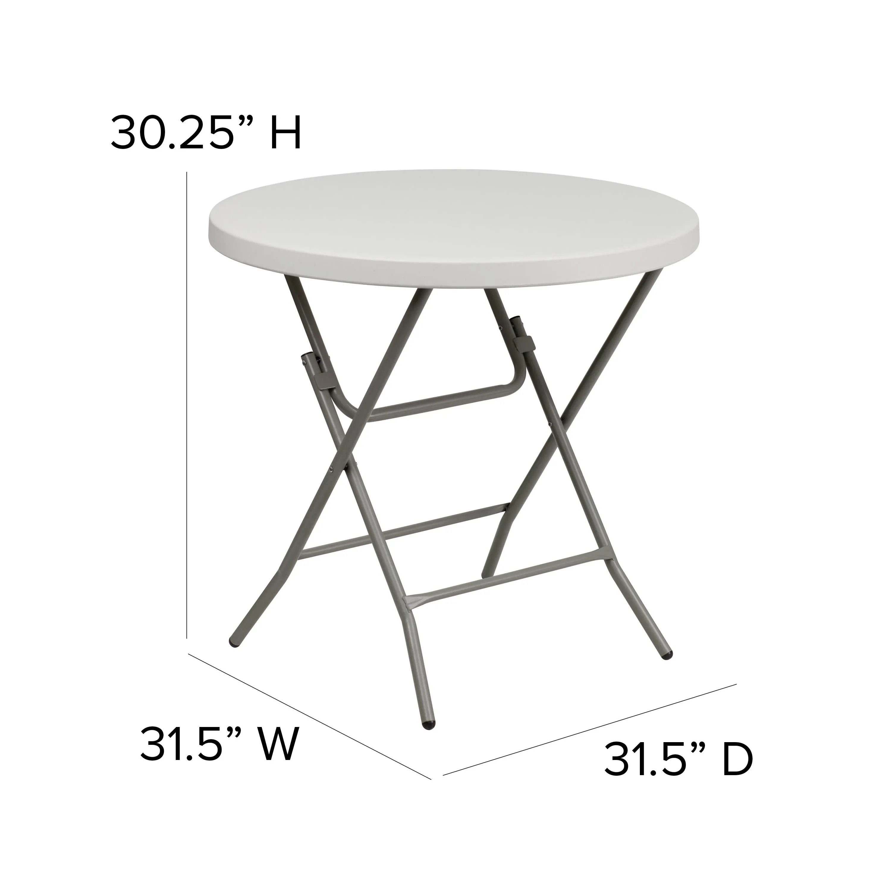 2.63-Foot Round Plastic Folding Table