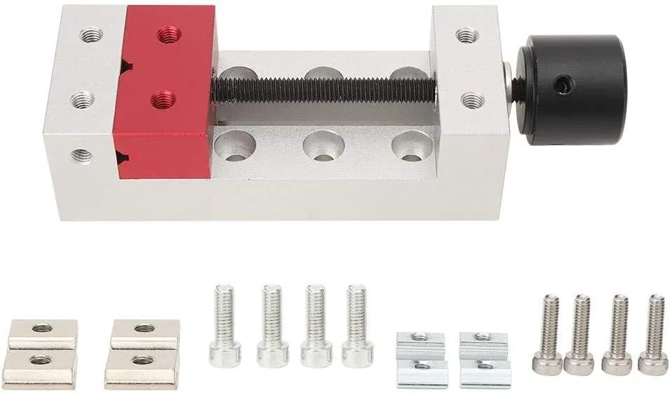 2inch Mini Drill Press Bench Vice Clamp Aluminum Flat Clamp Opening Parallel Table Bench Vise Press Machine Vise DIY Carving Bed Fixing Tool