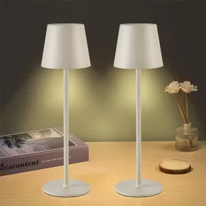 2Pack Cordless Table Lamps USB Rechargeable Simplicity Desk Lamp Built-in 4600 mAh Battery LED Battery Operated lamp with Touch Control Table lamp - Bedroom/Desk/Reading/Patio(Apricot)