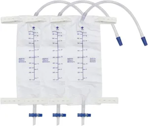 3 Pack 1000ml Leg Bag Urinary Drainage Bag, Urine Collection Bag Drain Bag with 2 Straps, Anti-Reflux Valve