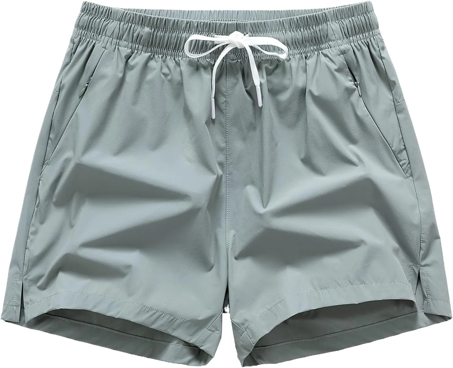 3 Set Men's Workout Athletic Shorts Lightweight Moisture Wicking 3" Running Shorts with Zipper Pockets Gym Beach