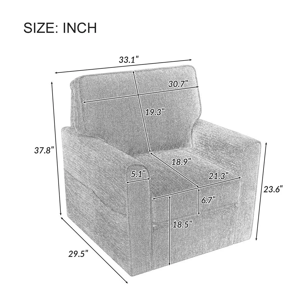 360°Swivel Chair Accent Barrel Armchair
