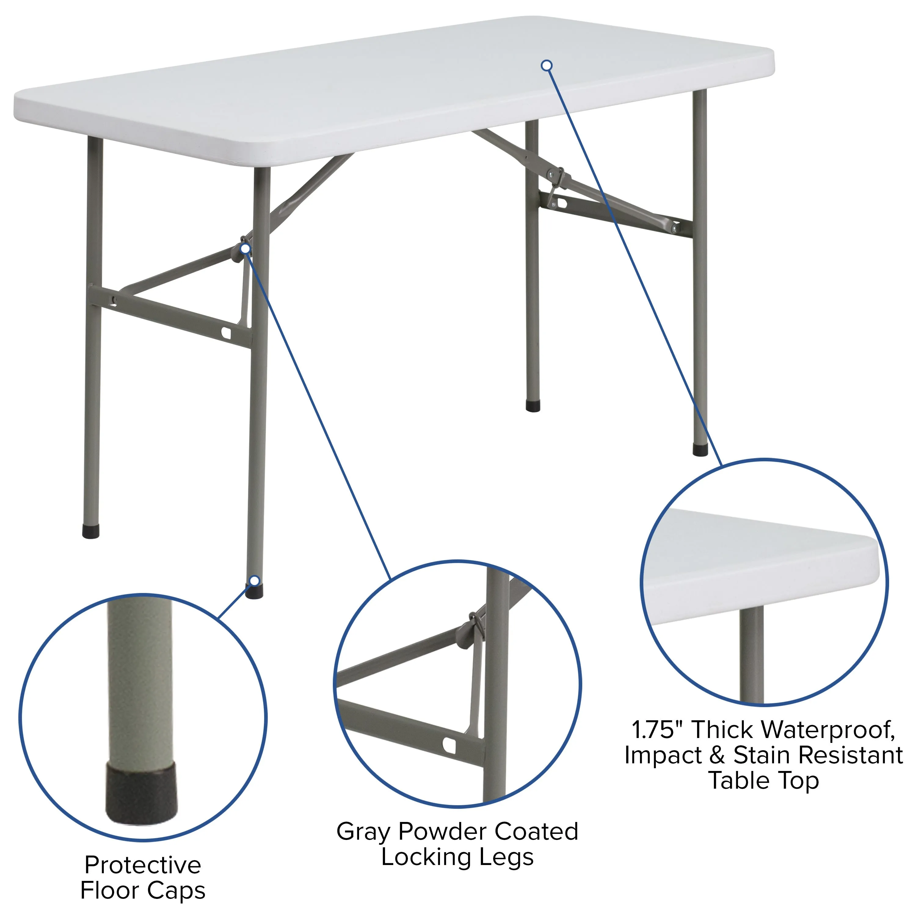 4-Foot Plastic Folding Table