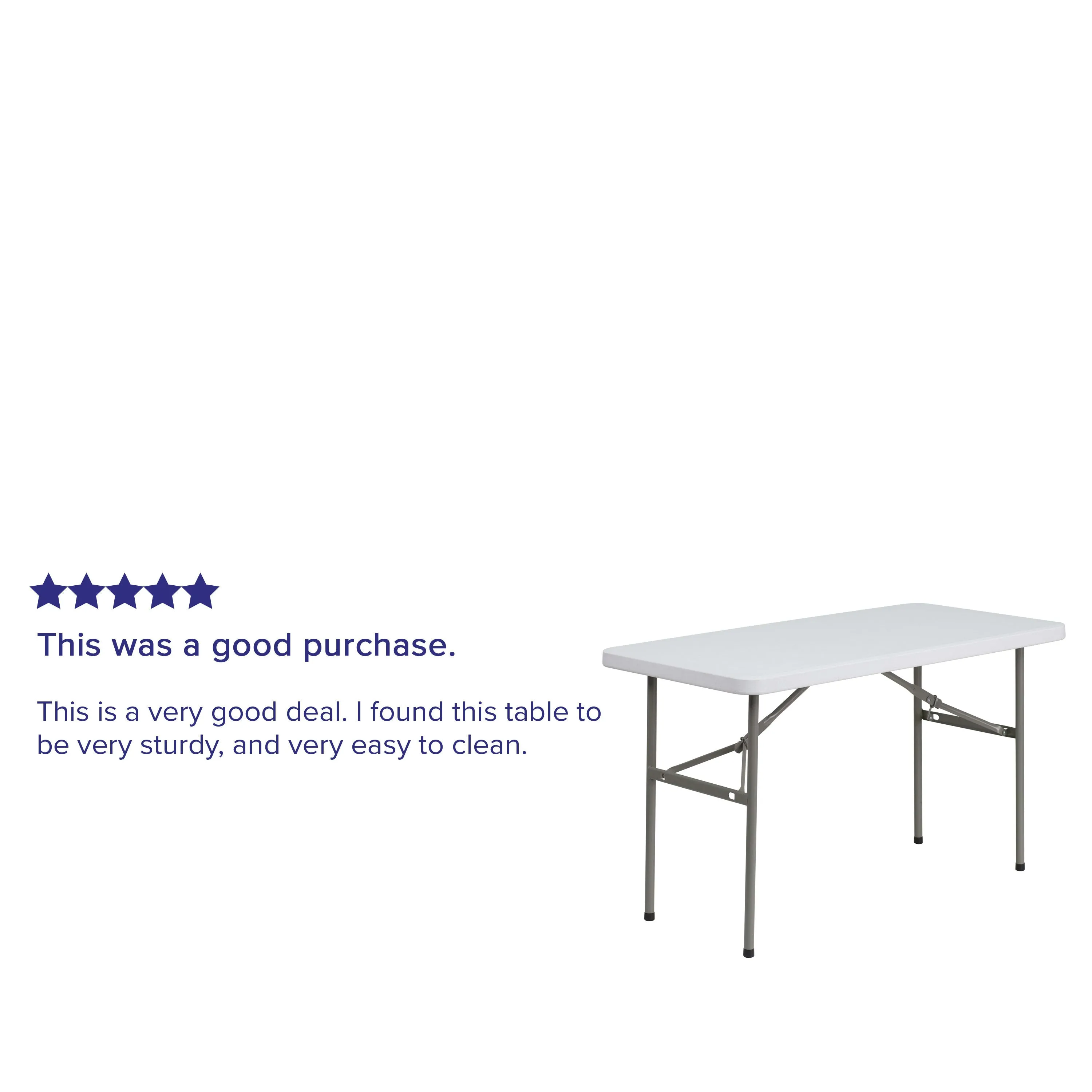 4-Foot Plastic Folding Table