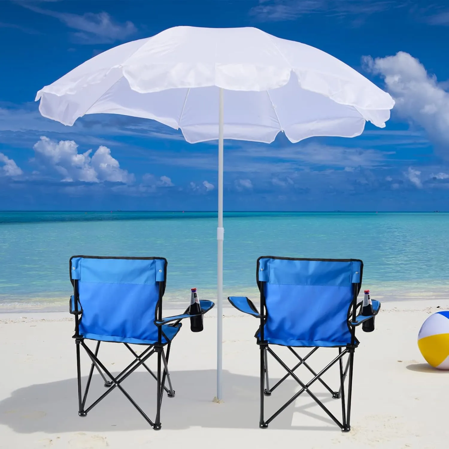 4 Pack Folding Camping Chairs with Carrying Bag Portable Lightweight Foldable Lawn Camp Beach Sports Chairs(19.7 x 19.7 x 31.5 Inch,Blue)