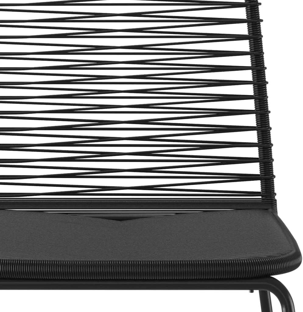 4 Pcs Black Poly Rattan Patio Dining Chairs – Outdoor Furniture with PE Rattan and Powder-Coated Steel Frames for Garden, Patio, and Dining Areas