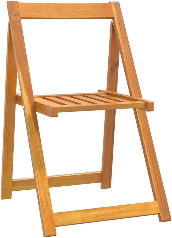 4-Piece Solid Acacia Wood Folding Patio Chairs Set, Outdoor Furniture for Garden Terrace Poolside, Foldable Wooden Lounge Chairs with Oil Finish (18.5"x20.3"x29.5")