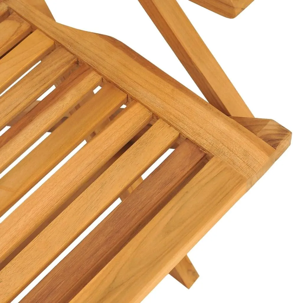 4-Piece Solid Teak Wood Folding Patio Chairs Set 22x24.8x35.4 Inch Outdoor Lounge Furniture with Slatted Design for Poolside Backyard Camping Beach