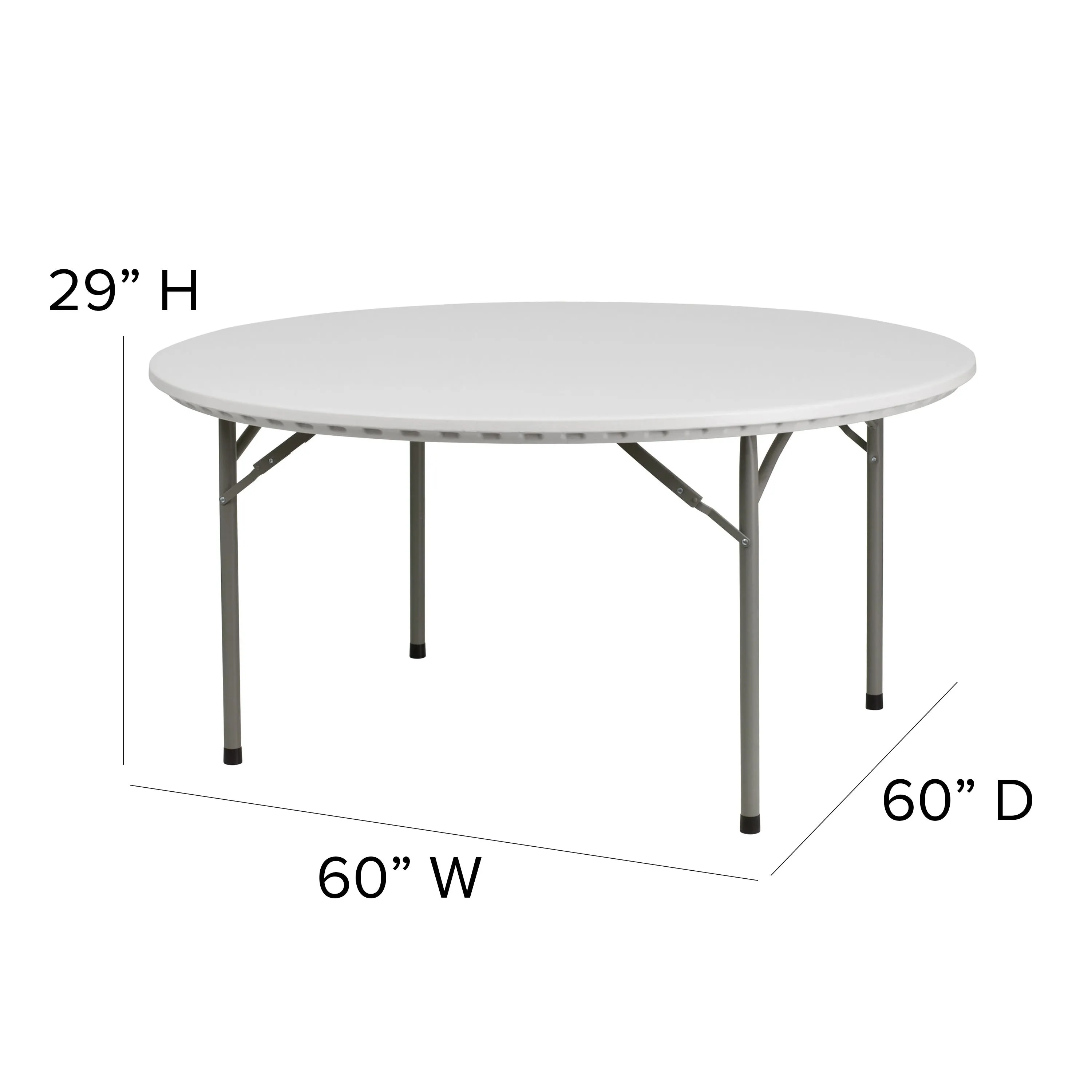 5-Foot Round Plastic Folding Table