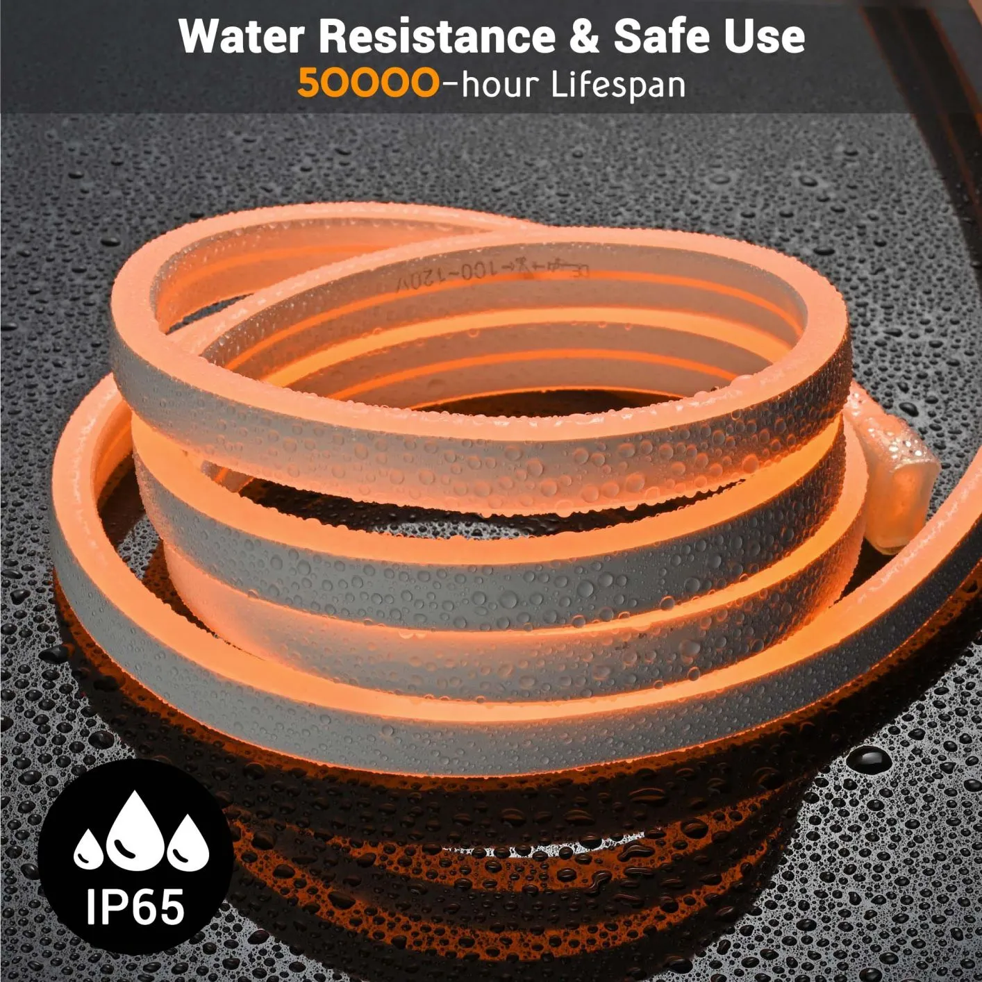 50ft/100ft LED Neon Rope Light Waterproof w/ Remote Garden Club Xmas Party Dcor Orange, 50Ft