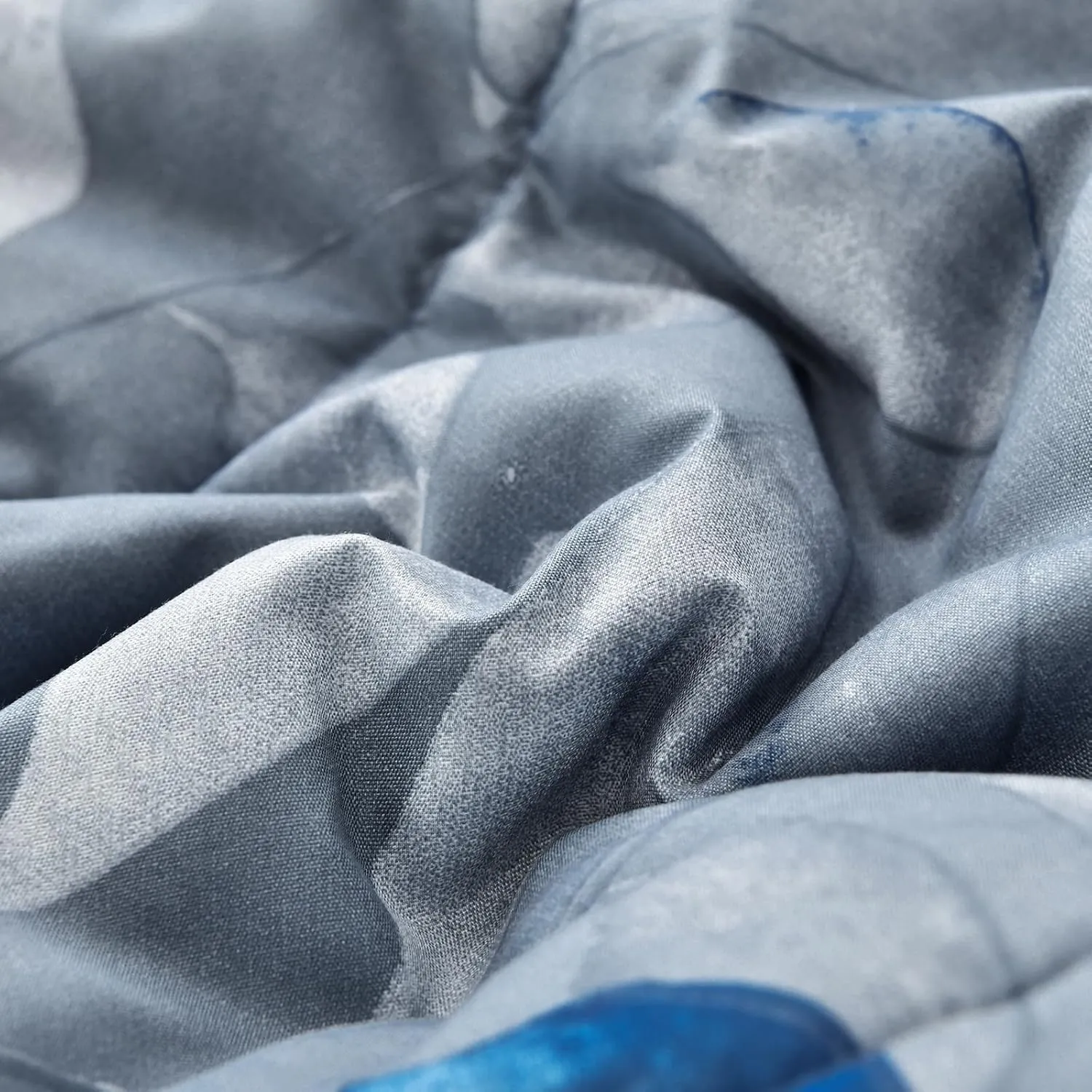 7 Piece Navy Blue Botanical Bed in a Bag King Floral Comforter Set - Elegant Gradient Leaves Bedding Set for All Season (1 Comforter, 2 Pillow Shams, 2 Pillowcases, 1 Flat Sheet, 1 Fitted Sheet)