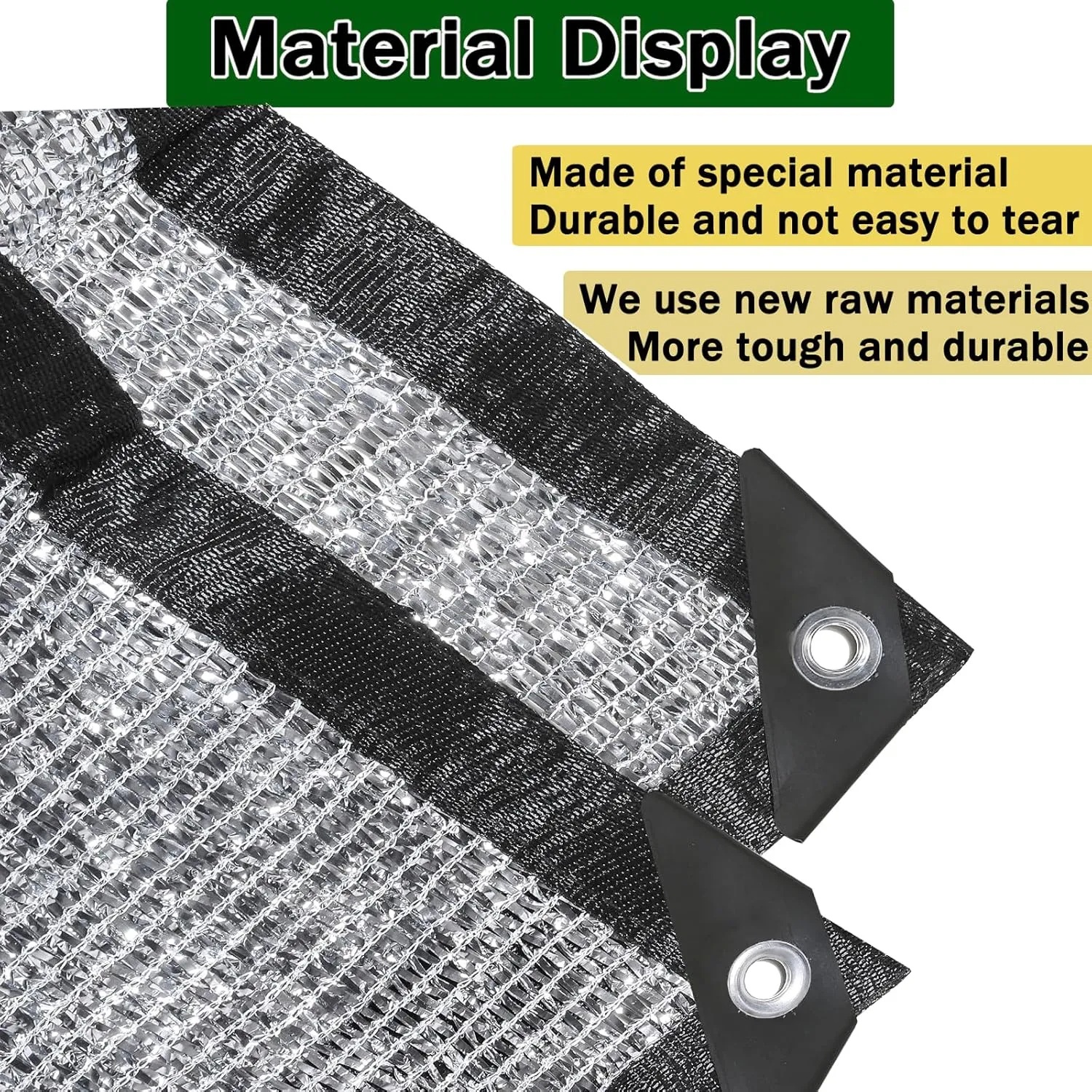 70% Reflective Aluminum Foil Sun Shade Cloth,Mesh Canopy Cover with Grommets,Durable Shade Fabric for Patio Porch,Garden,Greenhouse,Pergola 10ft X 20ft