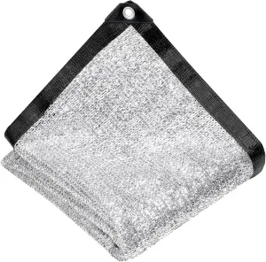 70% Reflective Aluminum Foil Sun Shade Cloth,Mesh Canopy Cover with Grommets,Durable Shade Fabric for Patio Porch,Garden,Greenhouse,Pergola 10ft X 20ft