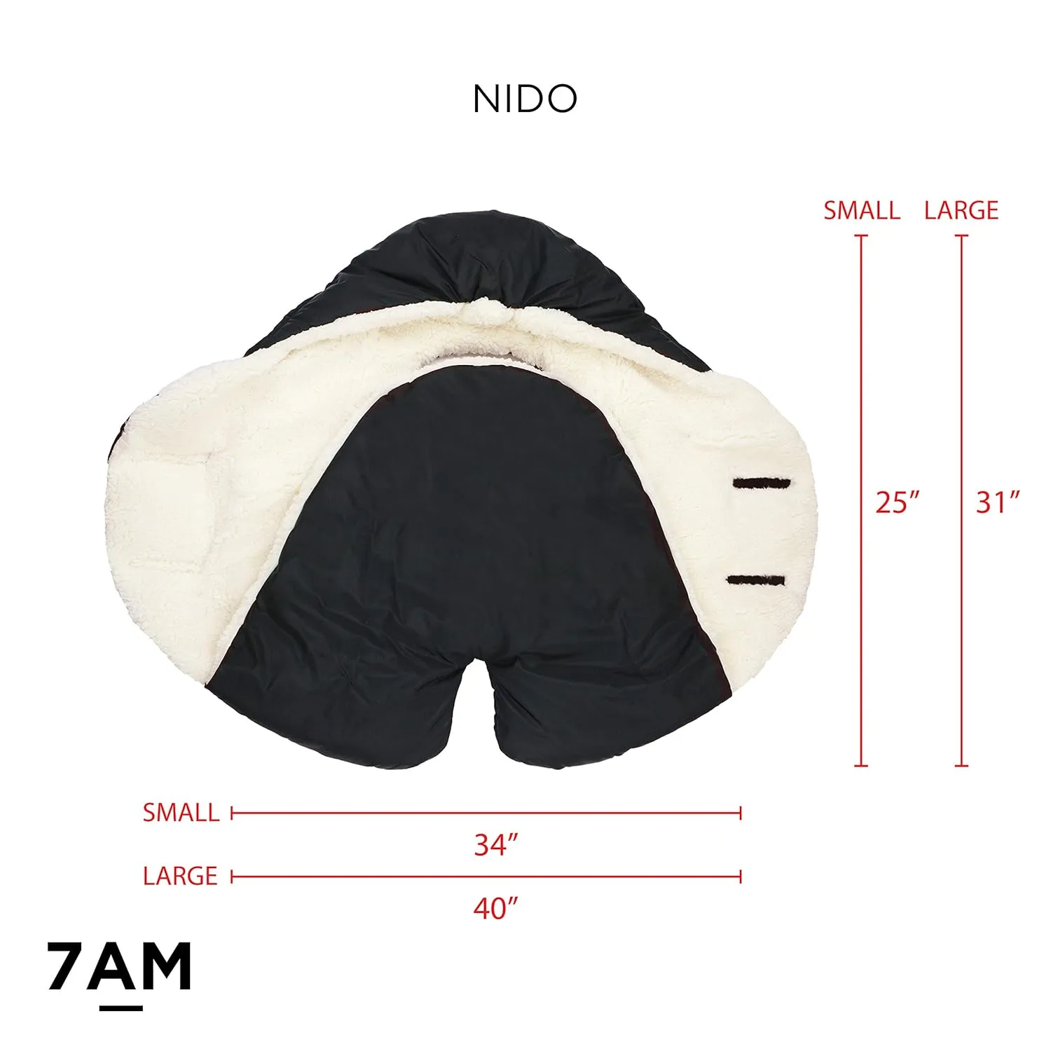 7AM Baby Car Seat Blanket - Multifunctional Car Seat Cover for Toddlers, Winter Stroller & Swaddle Blanket, Micro-Fleece & Plush Lined Warm Carseat Cover | (Black Quilted, Small 0-6M)