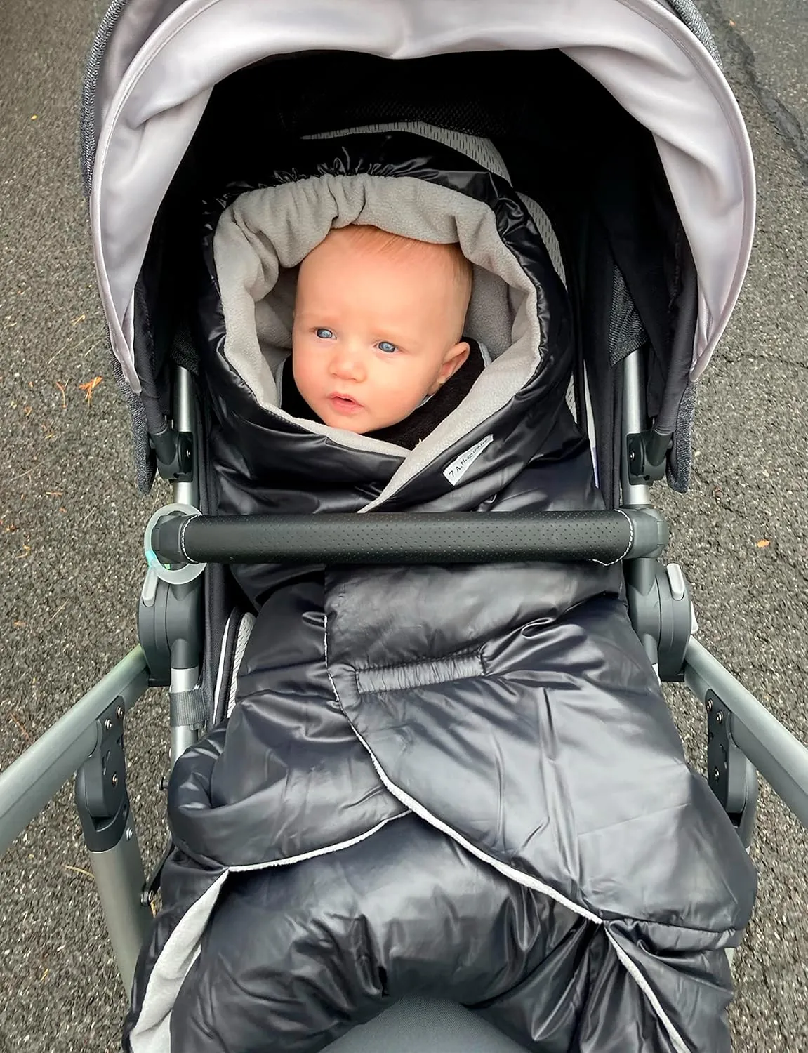 7AM Baby Car Seat Blanket - Multifunctional Car Seat Cover for Toddlers, Winter Stroller & Swaddle Blanket, Micro-Fleece & Plush Lined Warm Carseat Cover | (Black Quilted, Small 0-6M)