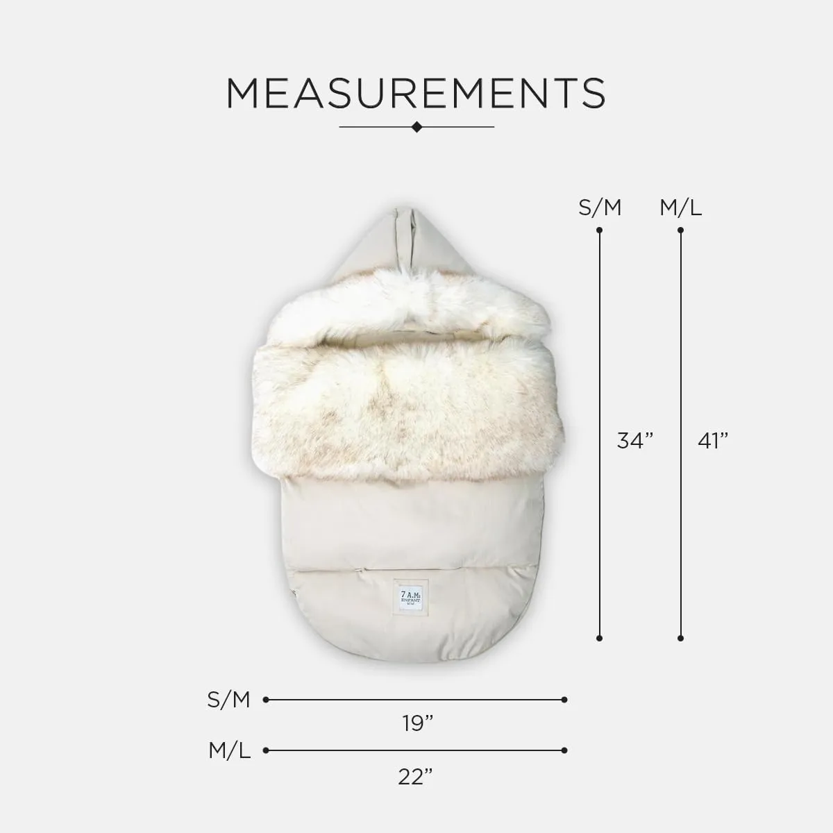 7AM Enfant Universal Footmuff - Water Repellent Winter Bunting Bag for Strollers & Car Seats, Soft Micro-Fleece & Plush Lined for Baby Boy & Girl | TundraPOD