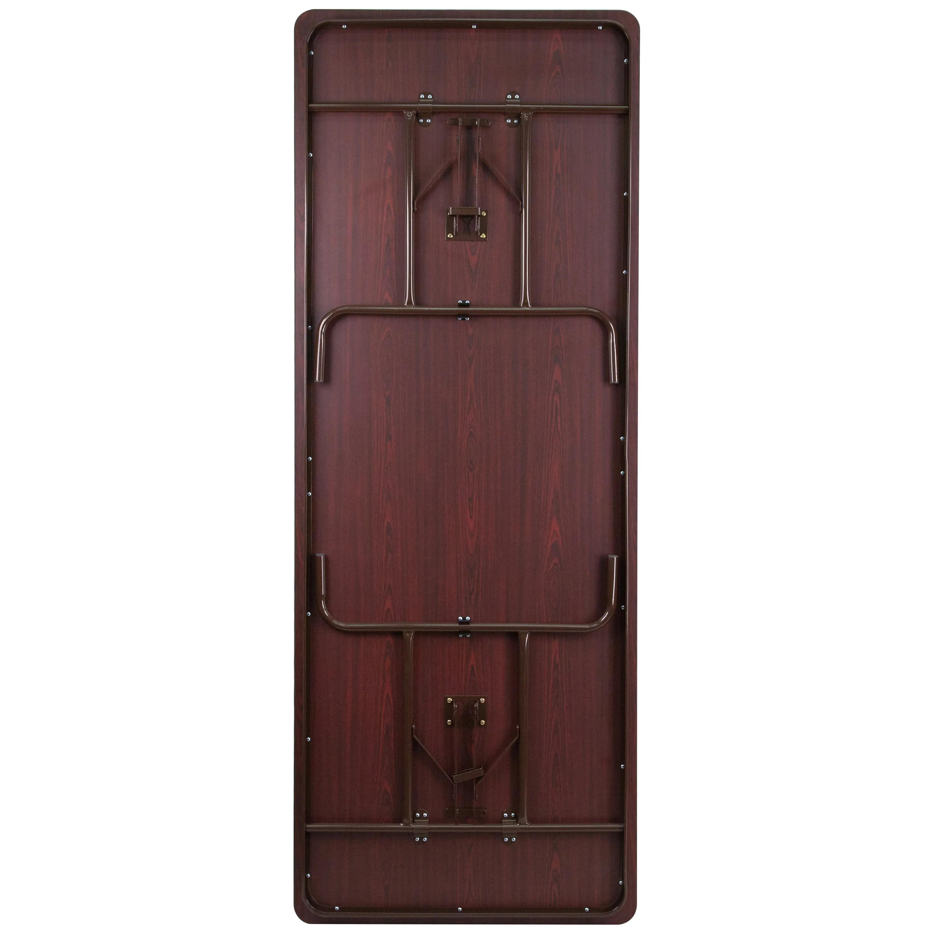8-Foot High Pressure Mahogany Laminate Folding Banquet Table