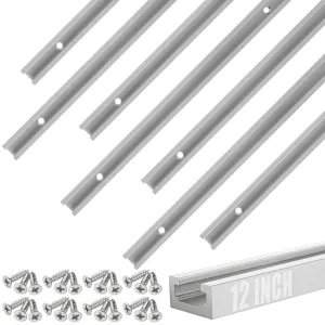 8 Pack 12 inch T-Track with Screws, Double-Cut Aluminum T-Track for Woodworking Jigs and Fixures, Drill Press Table, Workbench