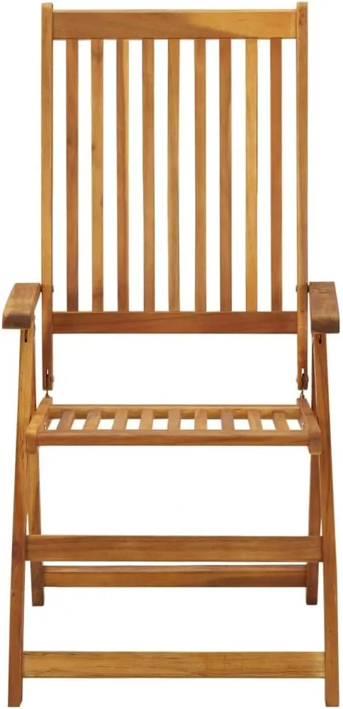 8-Piece Solid Acacia Wood Folding Patio Chairs Set with Anthracite Cushions, Outdoor Furniture for Garden Terrace Dining Camping Beach Foldable Space-Saving Design