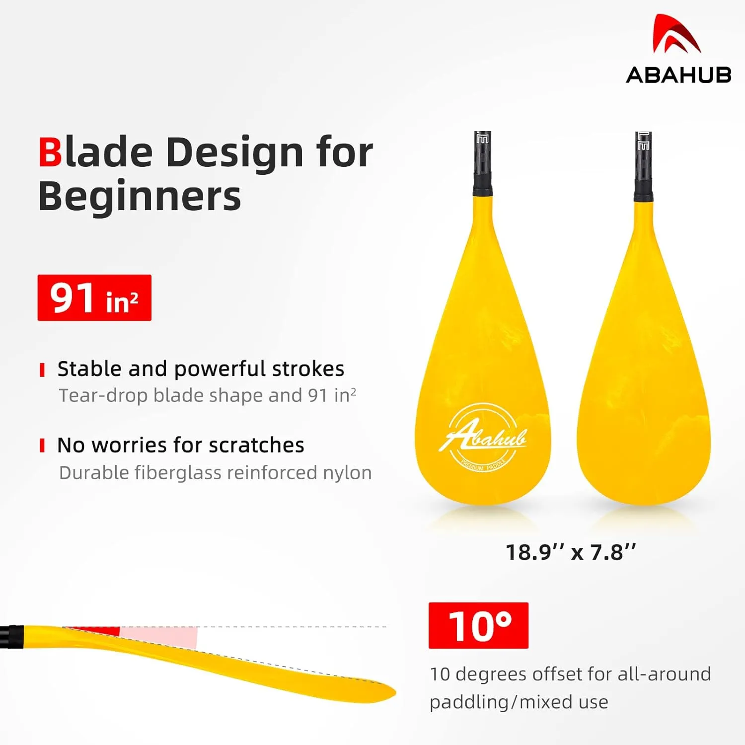 Abahub Carbon Fiber SUP Paddles, 1 x 3 Section Adjustable 67" - 86" Carbon Fiber Shaft, Lightweight Stand-up Paddle Oars for Paddleboards, with a Carrying Bag