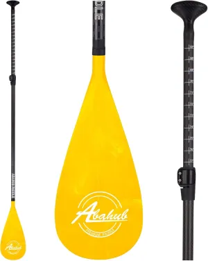 Abahub Carbon Fiber SUP Paddles, 1 x 3 Section Adjustable 67" - 86" Carbon Fiber Shaft, Lightweight Stand-up Paddle Oars for Paddleboards, with a Carrying Bag