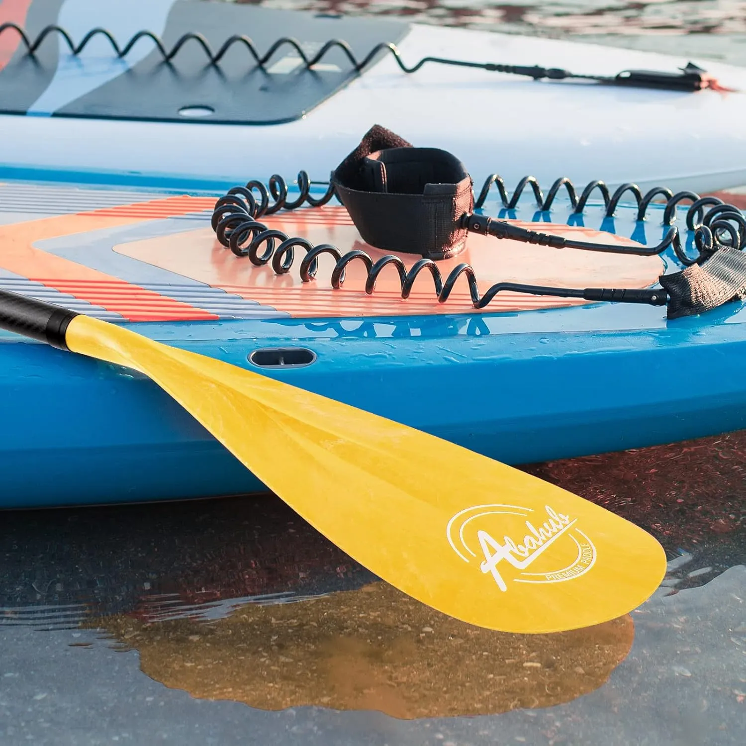 Abahub Carbon Fiber SUP Paddles, 1 x 3 Section Adjustable 67" - 86" Carbon Fiber Shaft, Lightweight Stand-up Paddle Oars for Paddleboards, with a Carrying Bag
