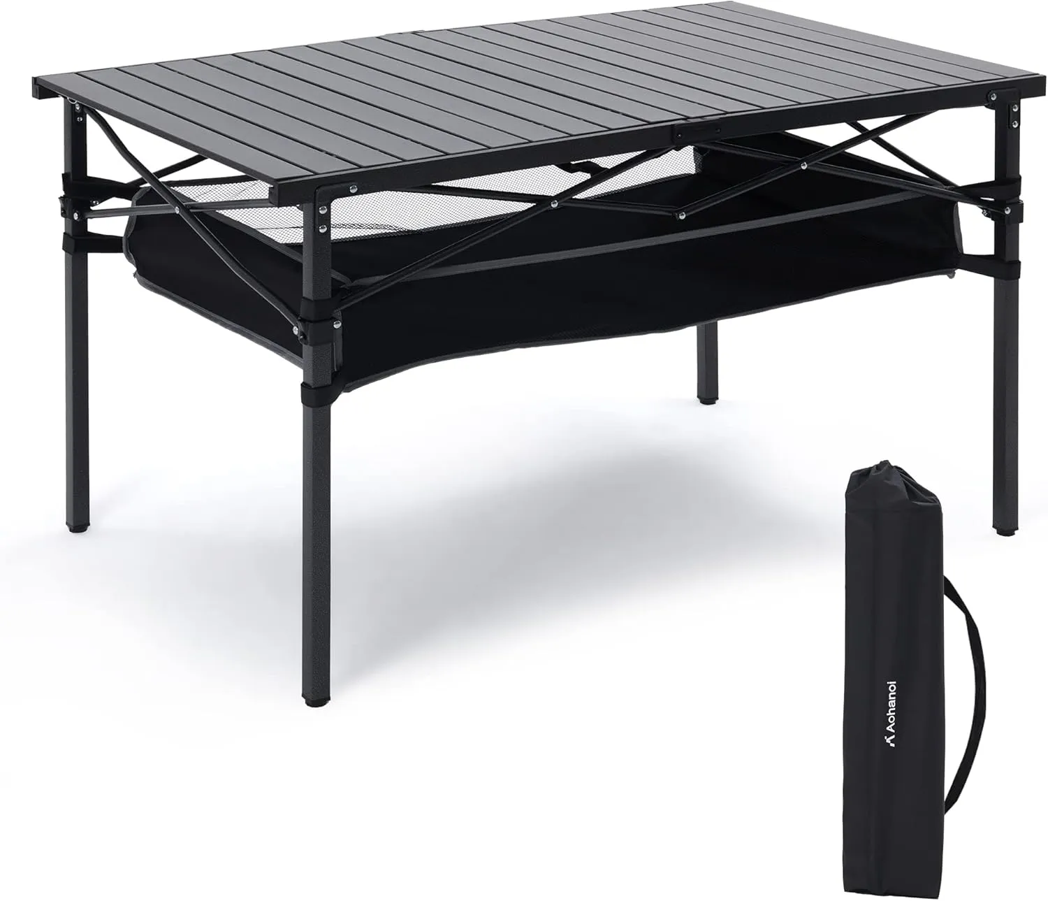 ABSCONDO Camping Table, Portable Folding Camp Table, Camping Tables That Fold Up Lightweight, Aluminum Beach Table for Camping Hiking Backpacking Outdoor Picnic (L)