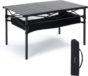 ABSCONDO Camping Table, Portable Folding Camp Table, Camping Tables That Fold Up Lightweight, Aluminum Beach Table for Camping Hiking Backpacking Outdoor Picnic (L)